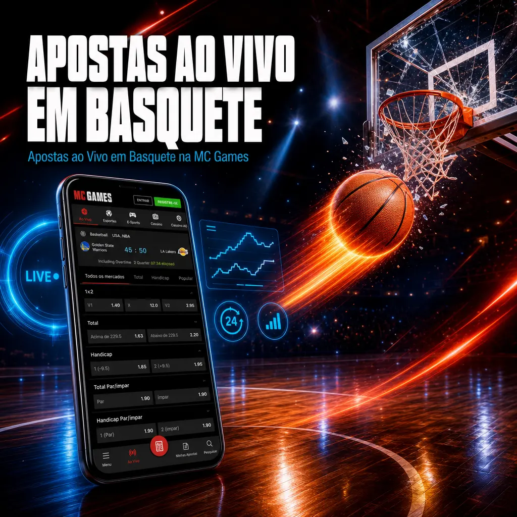Placar ao vivo de basquete na MC Games com pontos, faltas por quarto e odds atualizadas durante a partida