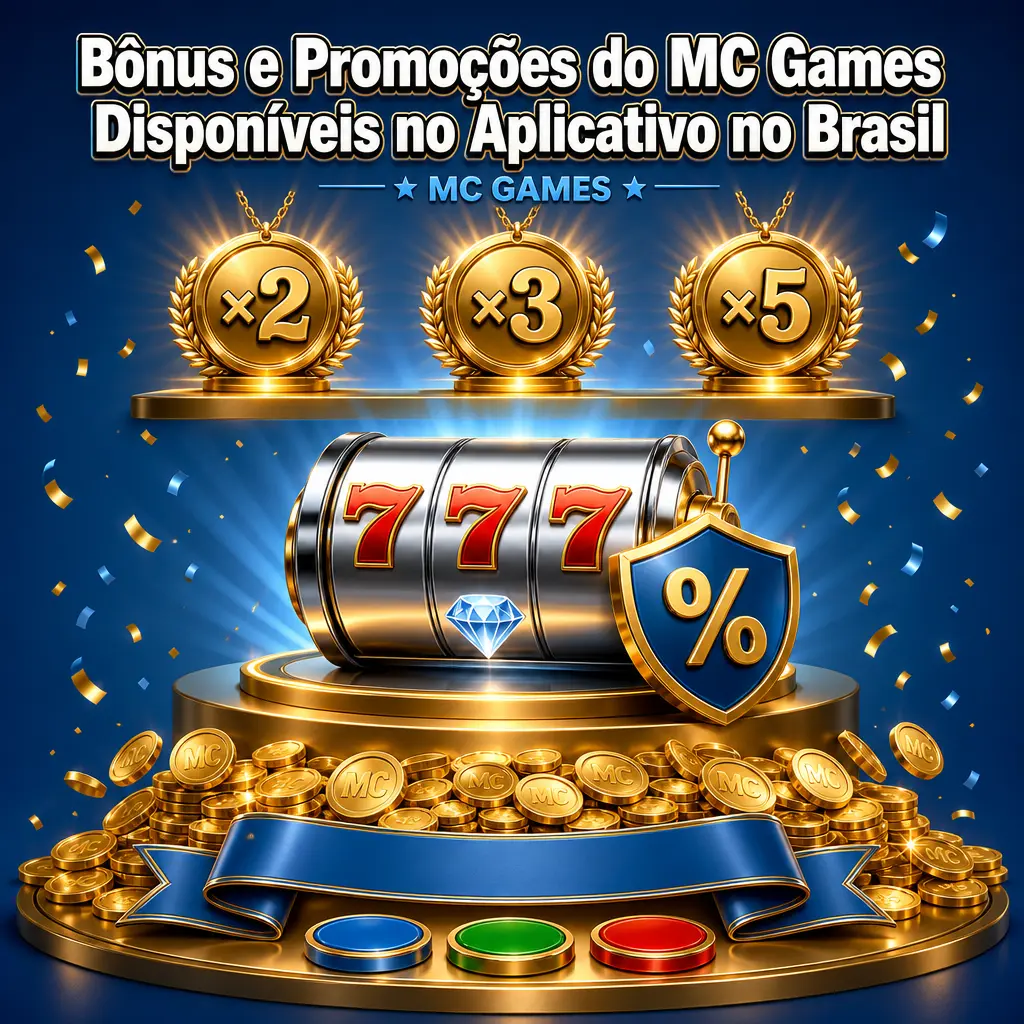 Aplicativo MC Games exibindo bônus de boas-vindas e promoções de apostas esportivas e cassino no Brasil