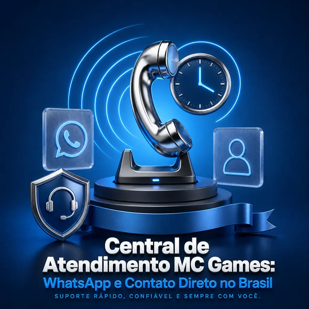 Atendimento MC Games via WhatsApp: suporte direto no Brasil das 9h às 23h para resolver saques e bloqueios de conta.
