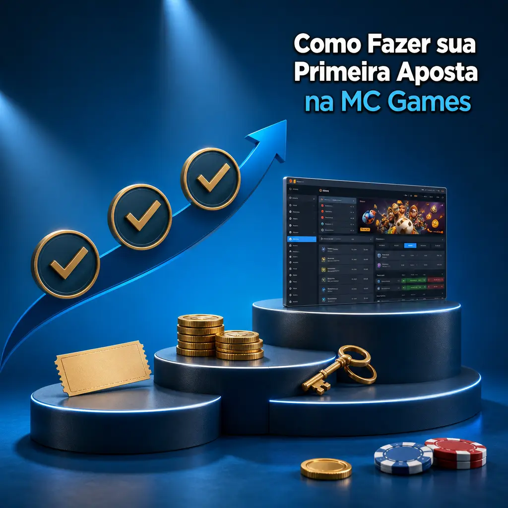 Guia passo a passo de como fazer a primeira aposta na MC Games, do cadastro ao depósito via Pix.