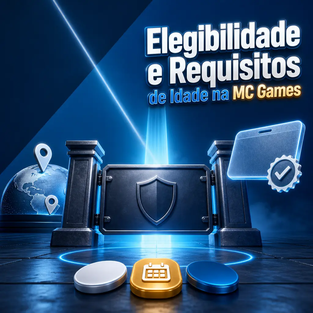 Requisitos de idade e elegibilidade para cadastro na MC Games conforme a Lei 14.790/2023, exigindo maioridade e CPF ativo.