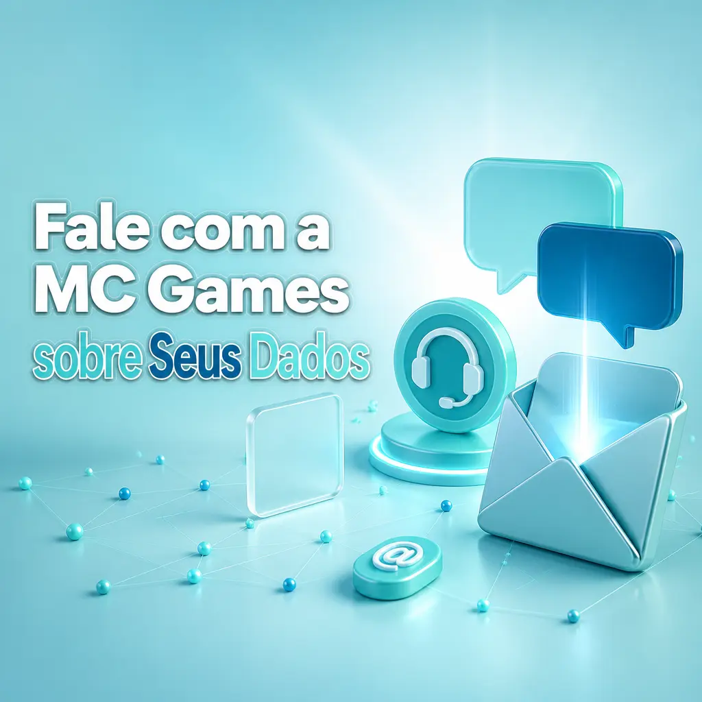 Contato da MC Games para dúvidas sobre proteção de dados pessoais e privacidade, conforme a LGPD
