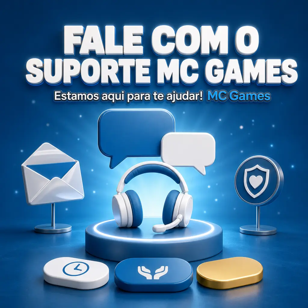 Suporte MC Games disponível 24h via chat e e-mail para orientações sobre jogo responsável e autoexclusão