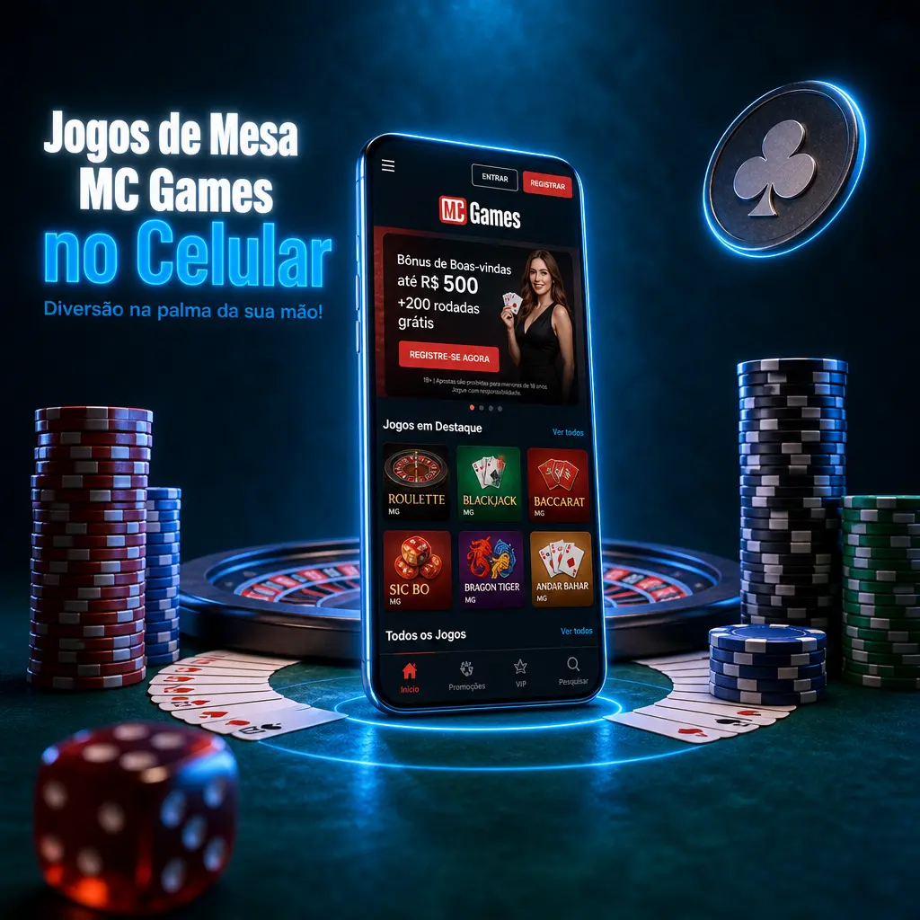 Roleta, blackjack e bacará ao vivo no celular via navegador HTML5 da MC Games, sem instalar aplicativo
