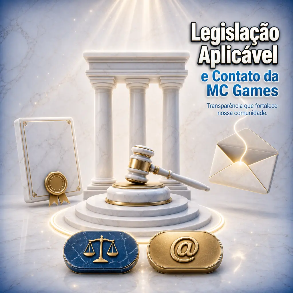 Termos e condições da MC Games conforme legislação brasileira de apostas, com contato via suporte por chat ao vivo 24 horas