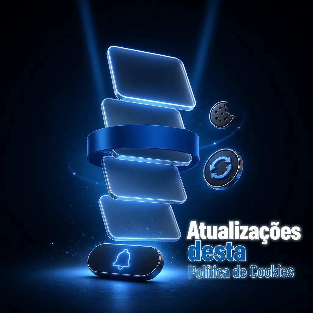 Atualizações da política de cookies da MC Games, com revisões periódicas conforme legislação brasileira