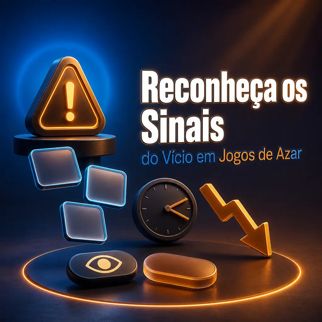 Sinais de alerta do vício em jogos de azar: apostas crescentes, mentiras e ansiedade ao tentar parar de jogar.