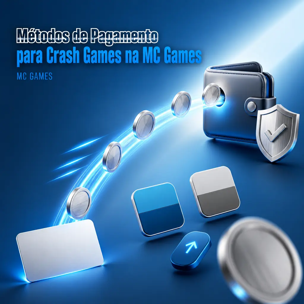 Métodos de pagamento da MC Games para crash games: depósito via Pix, cartão de crédito ou boleto, com saque por Pix.