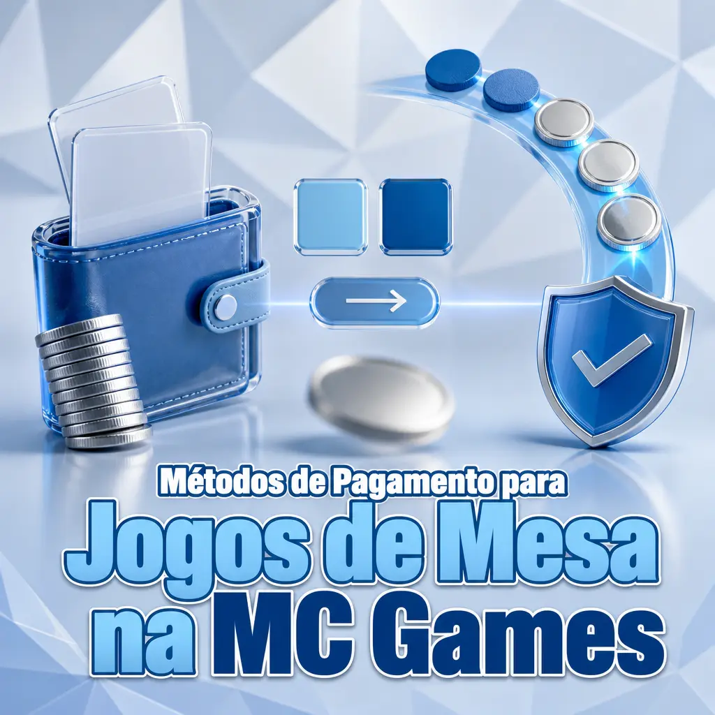 Métodos de pagamento da MC Games para jogos de mesa: PIX, boleto, cartão de crédito e transferência bancária