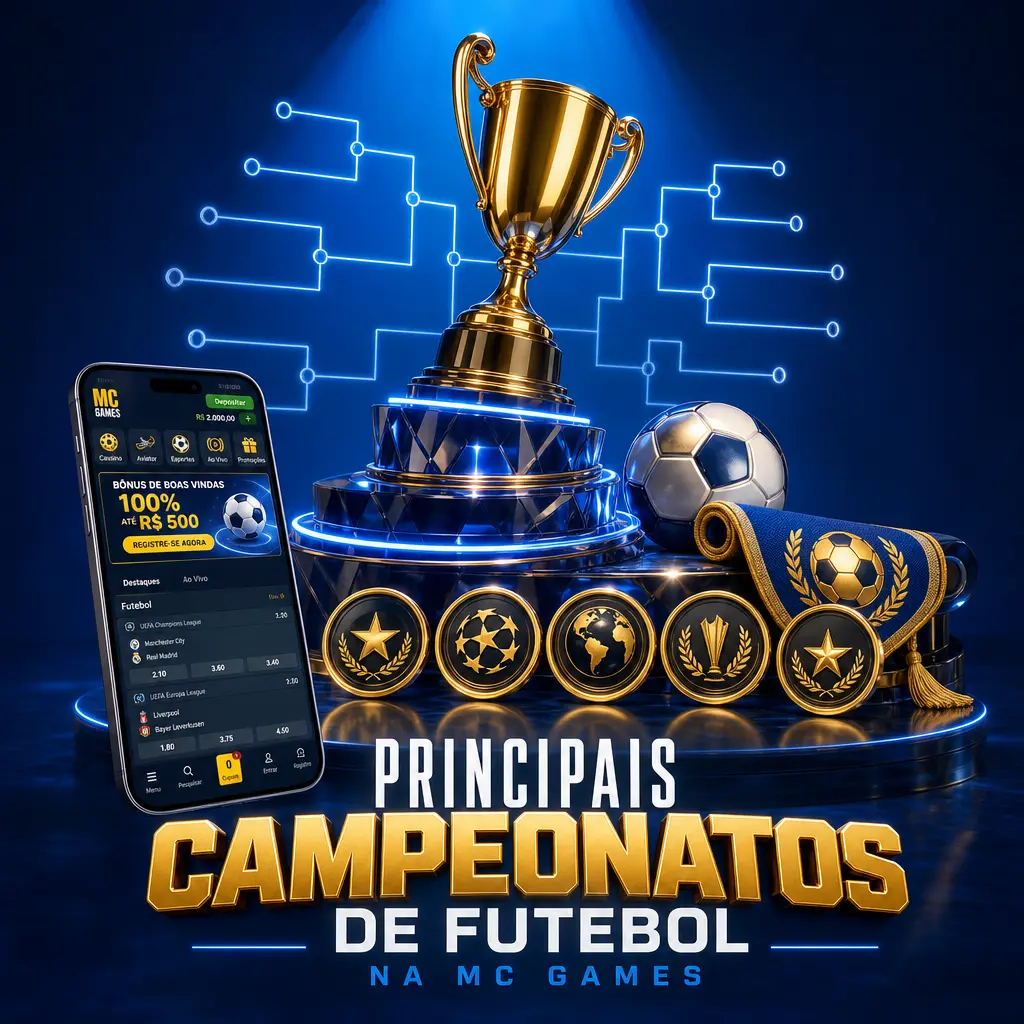 Mercados de apostas para Brasileirão, Premier League, La Liga, Champions League e Copa do Mundo na MC Games