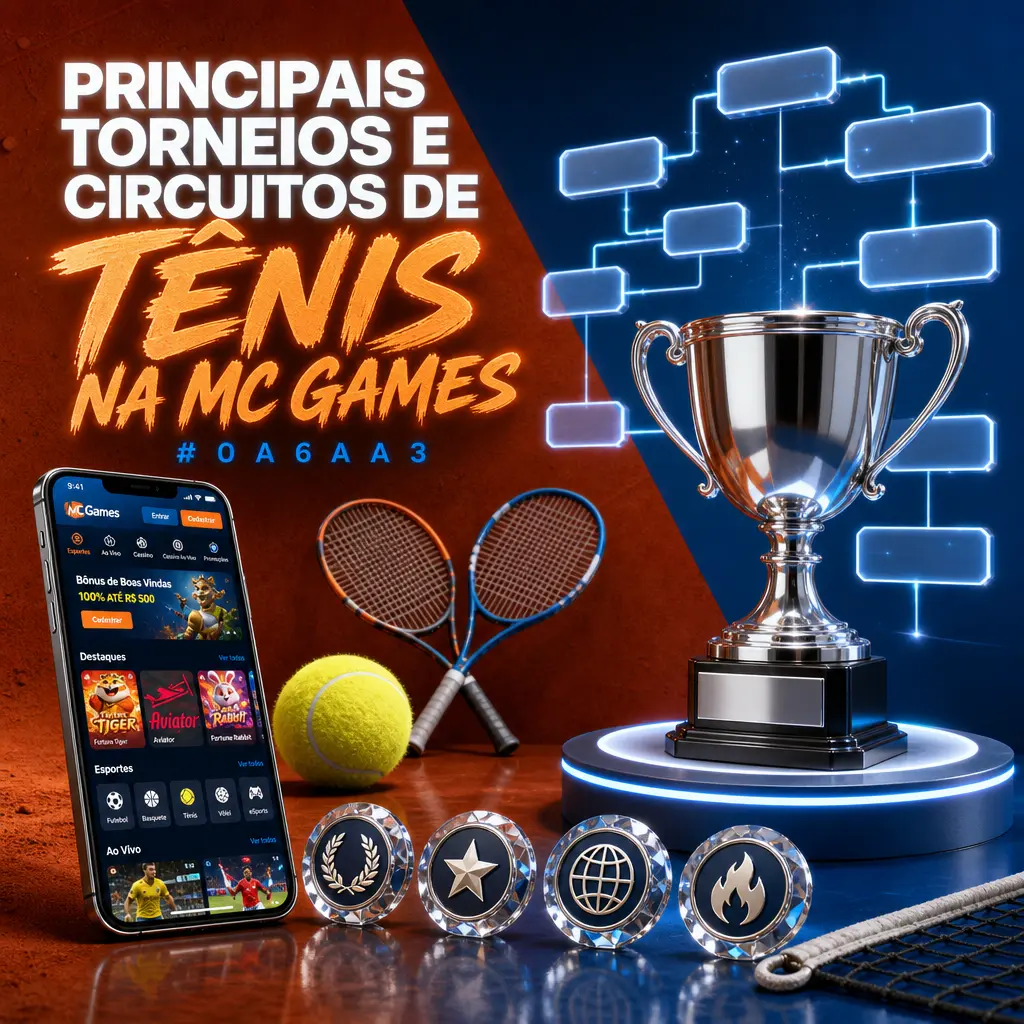Principais torneios e circuitos de tênis disponíveis para apostas na MC Games durante a temporada 2026, incluindo Grand Slams e ATP/WTA Tour.