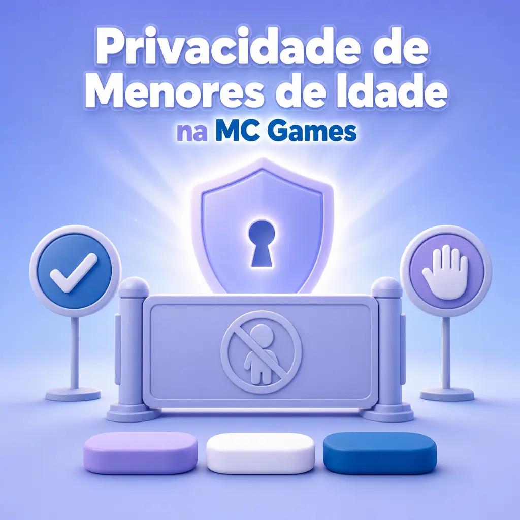 Política de privacidade da MC Games sobre proteção de dados pessoais de menores de idade na plataforma de apostas